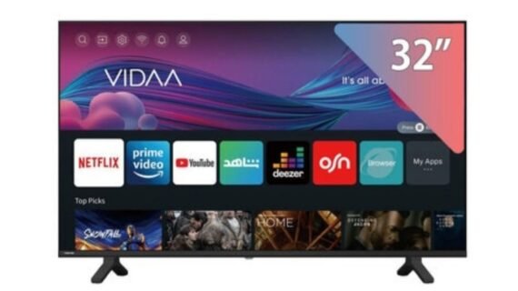 شاشة توشيبا HD سمارت VIDAA بدون فريم 32 بوصة ، ريسيفر داخلي 32V35KV