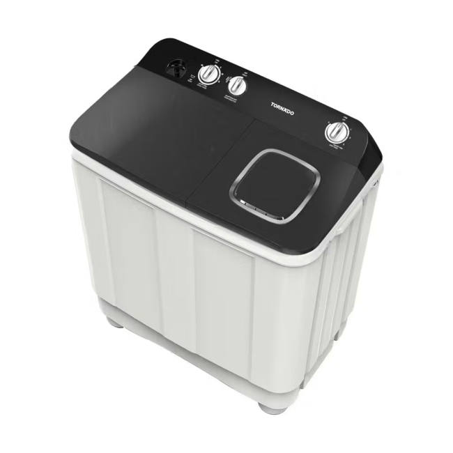 غسالة ملابس تورنيدو نصف أوتوماتيك 10 كجم أبيض × أسود TMH-HS10C(WK)