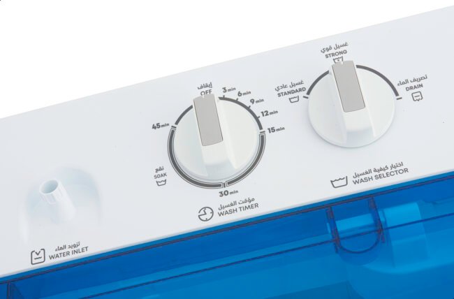 غسالة ملابس تورنيدو نصف أوتوماتيك 7 كجم أبيض × أزرق TWH-Z07DNE-W(BL)