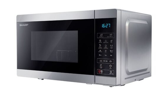 ميكروويف شارب شواية 25 لتر 900 وات 8 قوائم سيلفر R-250MGR-SL2