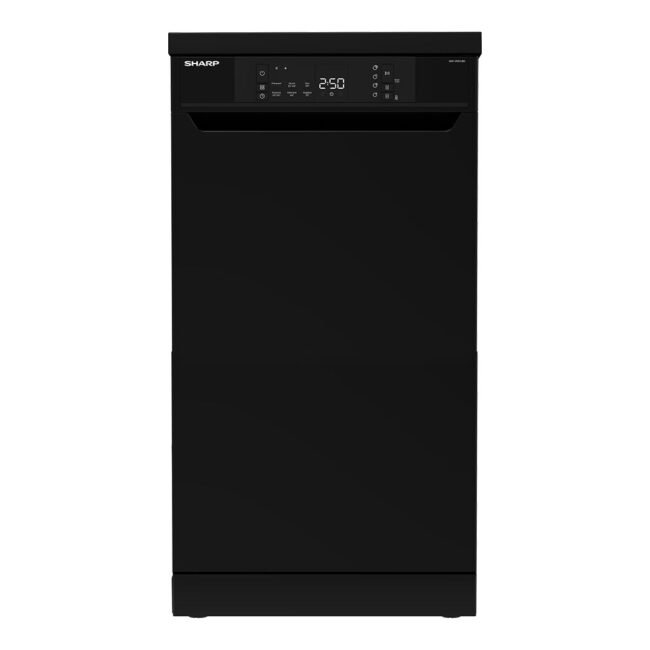 غسالة أطباق شارب 10 أفراد 45 سم شاشة رقمية 6 برامج أسود QW-V610-BK
