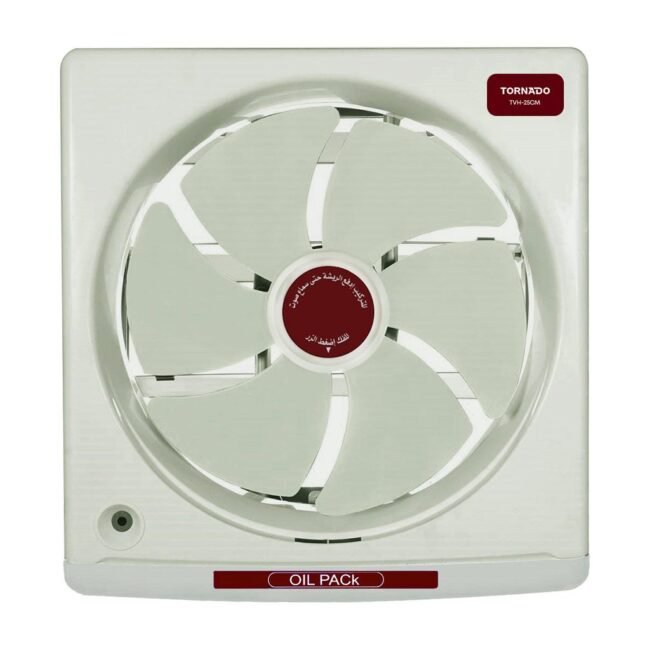 شفاط مطبخ تورنيدو 25 سم درج لتجميع الزيوت كريمي TVH-25CM