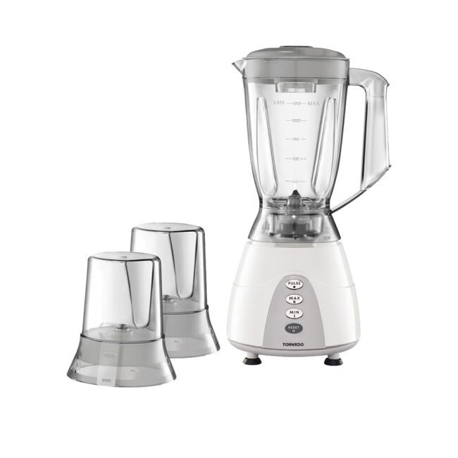 خلاط كهربائي تورنيدو 500 وات 1.5 لتر 2 مطحنة رمادي MX5200/2-GRAY