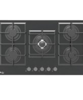 مسطح بلت ان زجاجي غاز بيورتي ، 5 شعلات، 90 سم، اسود - HPT913G