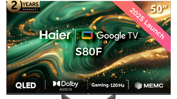 شاشة هاير 50 بوصة سمارت 4K UHD QLED H50S80FUX - رسيفر داخلي
