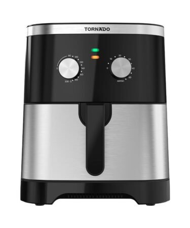 قلاية هوائية بدون زيت تورنيدو 1800 وات 8 لتر تحكم يدوي استانلس × أسود TFE-A1808MS1A